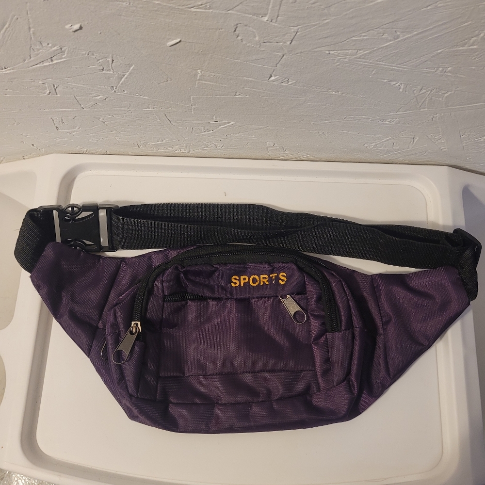 Deep Purple Belt Bag with Adjustable Strap and Zipper Closure
